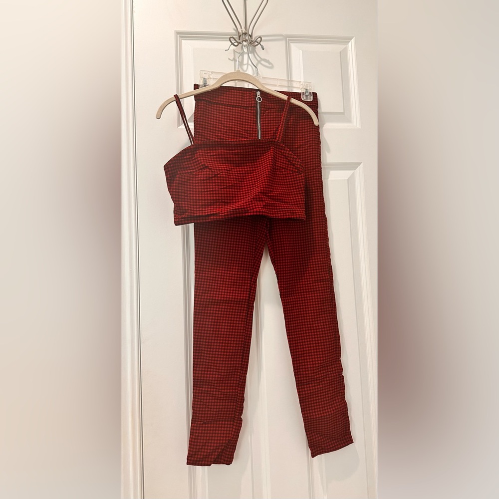 Cute set - mini black red plaid - JUNIOR SIZE